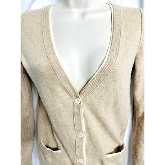 J.Crew Women Wool-Cashmere Button-Up, Flattering V-Neckline Cardigan Sweater XS - Picture 3 of 7